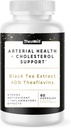TheaWell Natural Arterial Health + Cholesterol Support - 60 Count, Black Tea Extract, Theaflavins, Non GMO, Vegan, & Gluten Free