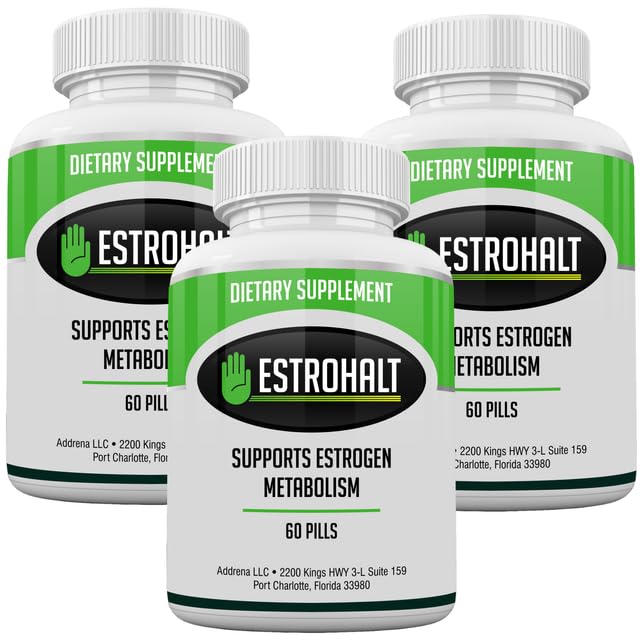 Estro-Halt 3 パック 180 錠- DIM の補足(Diindolylmethane)および Indole-3-Carbinol (I3C) 女性及び人のための最もよいエストロゲン ブロッカー | PCOS、月経および PMS を助ける自然なaromatase の抑制剤のビタミン