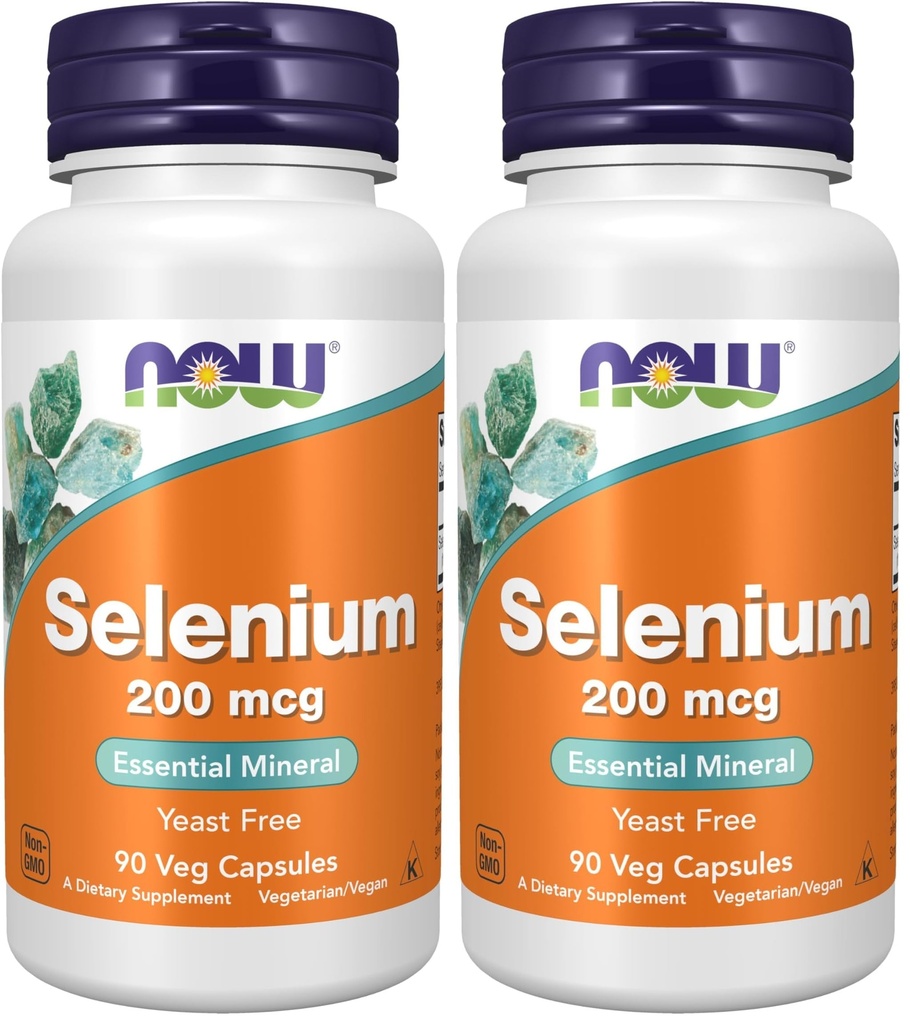 NOWサプリメント、セレン(L-Selenomethionine)200mcg、エッセンシャルミネラル*、90ベジーカプセル(パッケージ2)