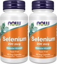 NOWサプリメント、セレン(L-Selenomethionine)200mcg、エッセンシャルミネラル*、90ベジーカプセル(パッケージ2)