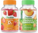 通気性のビタミンD 5000 IU + Panax Ginseng、グミーズバンドル - 偉大なテイスティング、ビタミンサプリメント、グルテンフリー、GMOフリー、Chewable Gummy