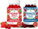 Lunakai USA Made Womens Multivitamin & Probiotic Gummies Bundle – 16 Multi Vitamins & Probiotic for Digestion Support – 60ct Each
