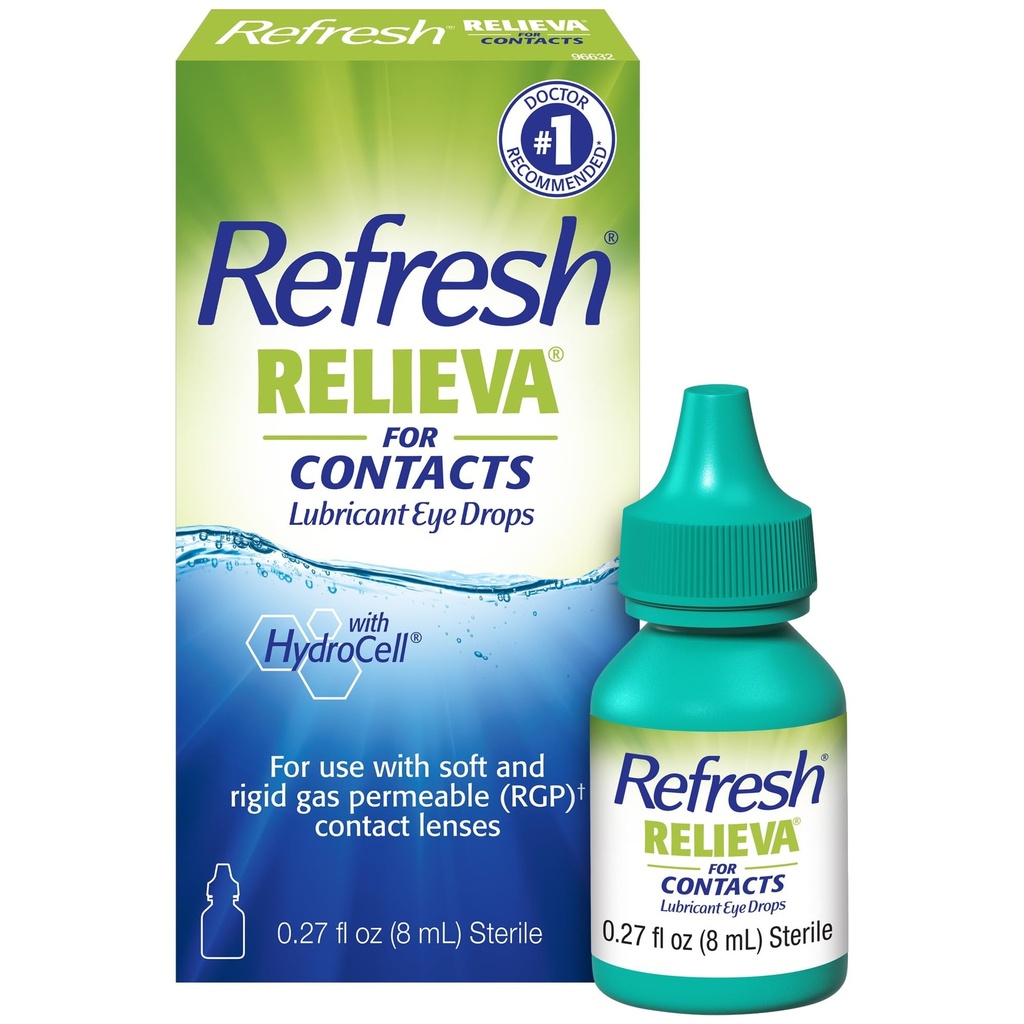 乾燥した目のための接触の潤滑油の目の低下のためのRelieva、0.27 Fl Ozの生殖不能を新たにして下さい