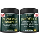 バンドル7in1 Berberine HCl及び6in1 Dandelionの補足-サポート免疫、消化および中心の健康