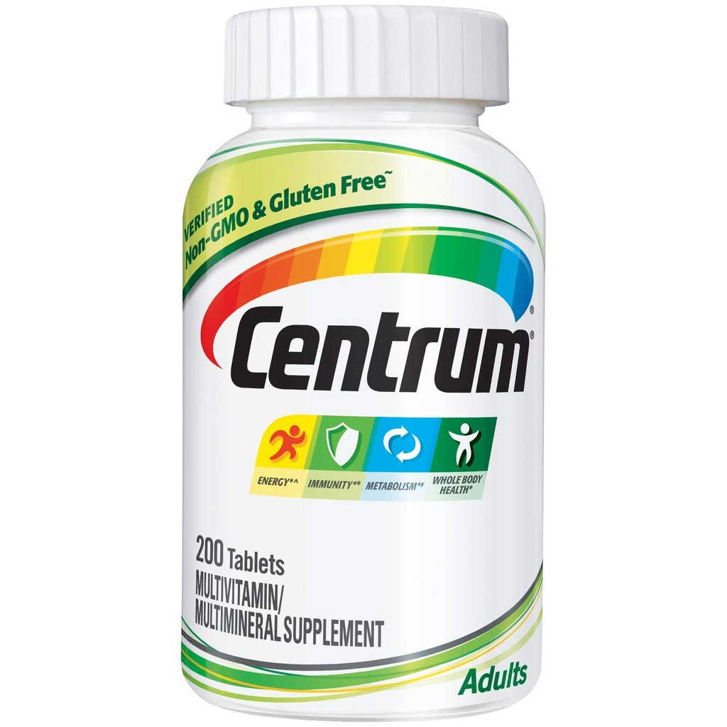 Centrum 大人マルチビタミン/抗酸化剤、亜鉛、ビタミンD3、ビタミンB、グルテンフリー、非GMO成分 - 200カウント