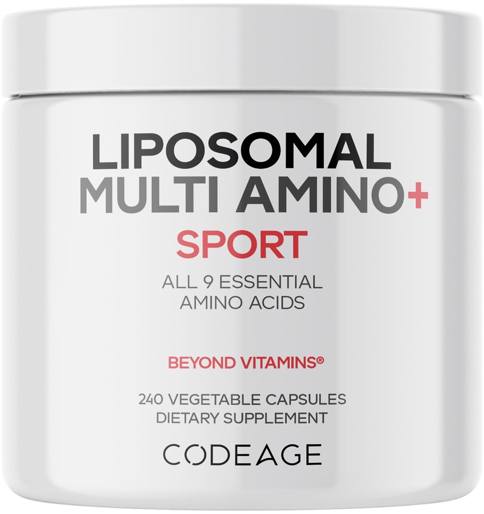 Codeage の多 Amino+ BCAA 及び EAA の補足、すべての 9 のエッセンシャル アミノ酸、Free-Form の分岐Chain のアミノ酸の丸薬、スポーツの補足、前及びポストのワークアウト、Liposomal 配達、ビーガン、240 カプセル