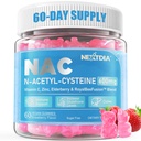子供のためのネクストディアNACグミー&大人、Chewable N-アセチルシステインサプリメント600mg 1000mg w /ビタミンC、亜鉛、酸化防止剤&免疫サポート、肺&肝臓の健康、砂糖無料、120 Ct