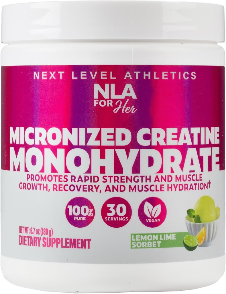 彼女のクレアチン Monohydrate Micronized のために 女性 (30-5g サービング) - 偉大な Tasting レモン ライム sorbet 風味豊かな筋肉の成長 & ワークアウトの回復, ブースト パフォーマンス - ビーガン, ブロッティングや水保持なし
