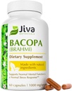 Jiva Botanicals Bacopa Monnieri サプリメント 純粋な 1000 mg per サービング - 高効力 Bacopa Monnieri (Brahmi) & 通常の脳のための抽出, フォーカス, & メモリ サポート - Ayurvedic ハーブ - 60 カプセル