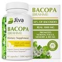 Jiva Botanicals Bacopa Monnieri サプリメント 純粋な 1000 mg per サービング - 高効力 Bacopa Monnieri (Brahmi) & 通常の脳のための抽出, フォーカス, & メモリ サポート - Ayurvedic ハーブ - 60 カプセル