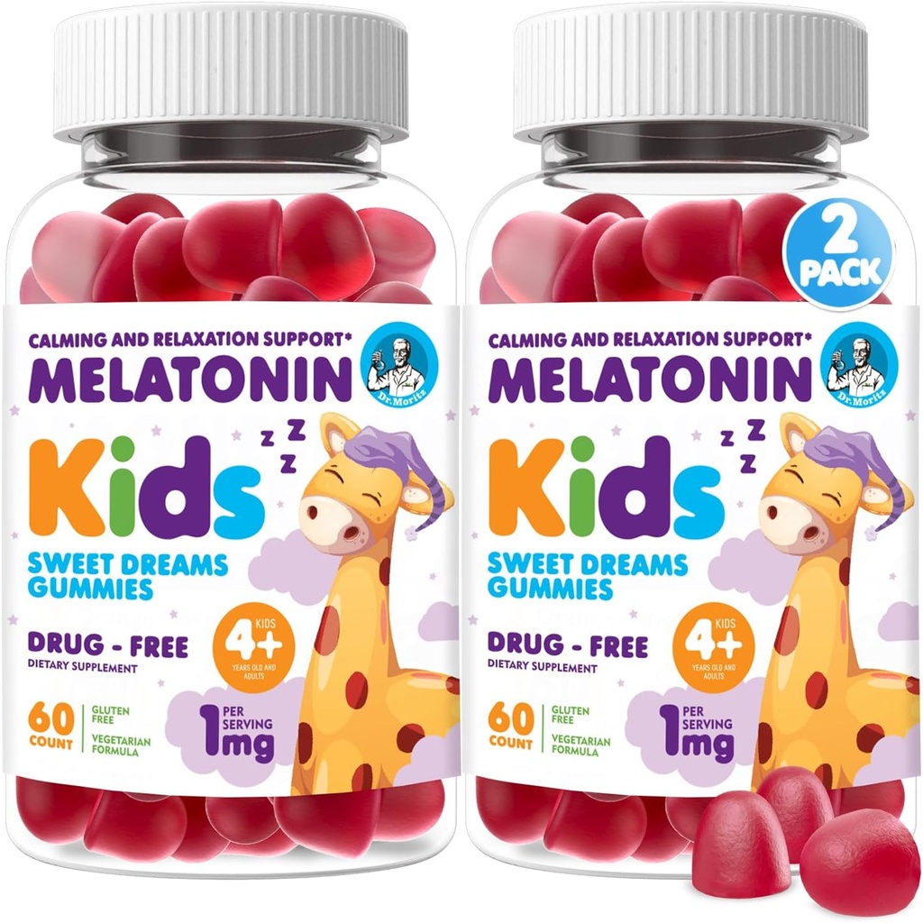 ログイン 子供のためのMORITZ Melatonin, ビーガン睡眠補助食品低砂糖と, 大人と子供Melatonin Gummiesとイチゴ味, 年齢のために 4+, 60 カウント