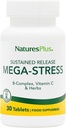 Natures Plus Mega Complex, Sustained Release - 30 ベジタリアンタブレット - B Complex, ビタミンCサプリメント, カモミール&ハーブ - グルテンフリー - 30 サービング