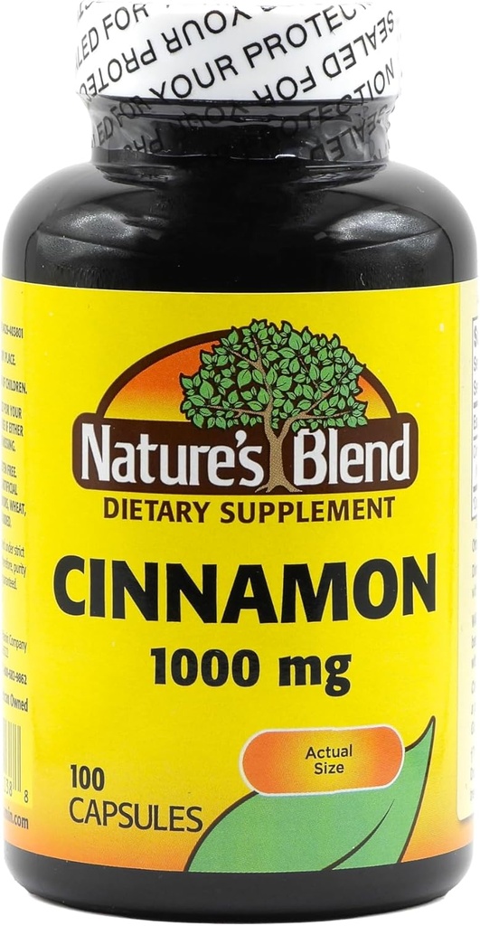 自然のブレンドシナモン 1,000 mg 100 キャップ