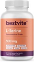 BESTVITE L-Serine 500mg(120 ベジタリアンカプセル) - ない Stearates - 完全菜食主義者の - 完全菜食主義者の非GMO - グルテンフリー