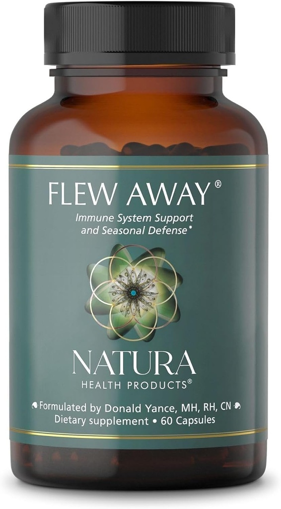 Natura Health Products Flew Away Supplement - 免疫システムサポートと季節防衛 - 生姜、エルダーベリー、プロポリス、ユーカリ(60カプセル)を特徴とする
