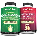 Nutrivein Premium Ashwagandhaカプセル&タルトチェリーカプセルバンドル:高吸収タルトチェリーエキスとアシュワガンダは、回復、バランス、および死亡のためのサプリメント
