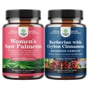 余分強さの束は女性のためのPalmettoをおよびバランスをとるBerberine Plus 1200mgの複合体-脱毛のためのDHTのブロッカーの厚化の毛のビタミン-Ceylonのシナモンのカプセルが付いている酸化防止Berberine見ました