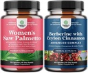 余分強さの束は女性のためのPalmettoをおよびバランスをとるBerberine Plus 1200mgの複合体-脱毛のためのDHTのブロッカーの厚化の毛のビタミン-Ceylonのシナモンのカプセルが付いている酸化防止Berberine見ました