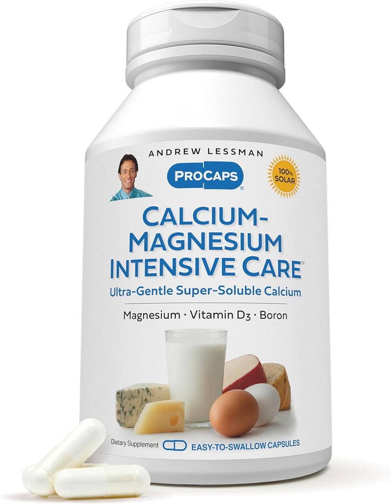 ANDREW LESSMAN カルシウムマグネシウム集中ケア1000カプセル - 骨と骨の健康エッセンシャル。 カプセル、極度の容解性の良い粉を飲みやすい。 最も敏感な胃でさえも優しい