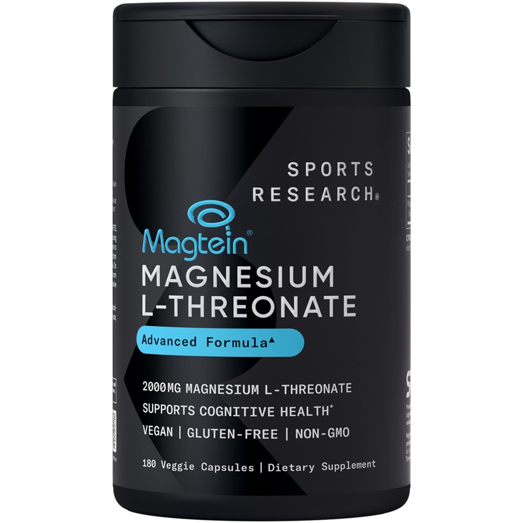 スポーツの研究のMagteinのマグネシウムL-Threonateのカプセル-記憶のためのマグネシウムの補足、焦点及び認知-マグネシウムLeonateは頭脳の健康、睡眠及び気分- 2000mg、大人のための180のカプセルを支えます
