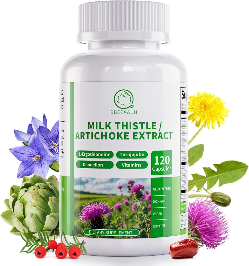 ミルクのThistleの補足、レバーの清潔なDetox及び修理方式、アーティチョーク、L-Ergothioneine、レバー及び酸化防止120のカプセルのためのターンジュブのタンポのエキスが付いている16-in-1草のレバー サポート丸薬