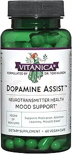 Vitanica Dopamineの援助、Drの方式のドパミンの補足、Lチロシン、Mucuna Pruriens Neurotransmitterの気分サポート、ビタミンB6の葉酸塩、緑茶のエキスのケルセチンのビーガン、60のカプセル