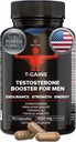 蛋白同化ブースター & 筋肉ビルダー, T-GAINS男性のためのテストステロンサプリメント, TRTテストブースター & エストロゲンブロッカー, 男性のための HGH サプリメント - 筋肉の成長のためのトンカットアリファドヤアグレシス, 120 キャップ