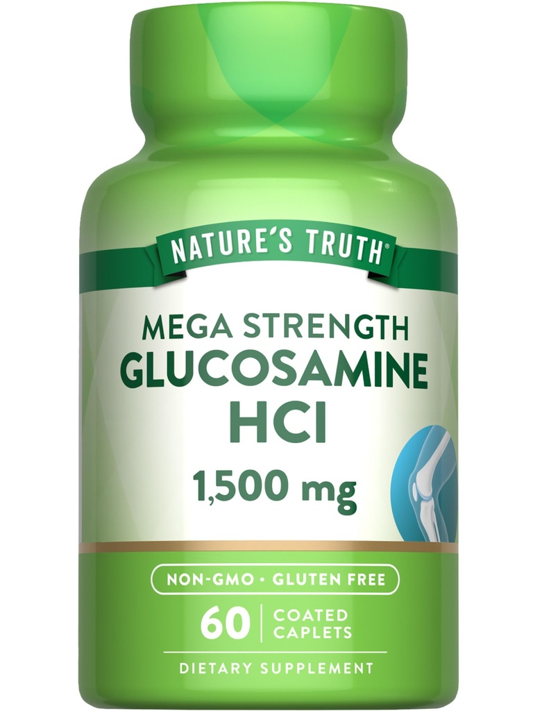 Nature's Truth Glucosamine HCI 1500mg | 60 Caplets | メガパワー | GMO&グルテンフリーサプリメント