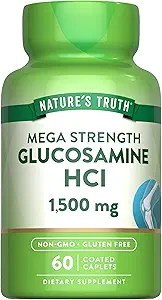 Nature's Truth Glucosamine HCI 1500mg | 60 Caplets | メガパワー | GMO&グルテンフリーサプリメント