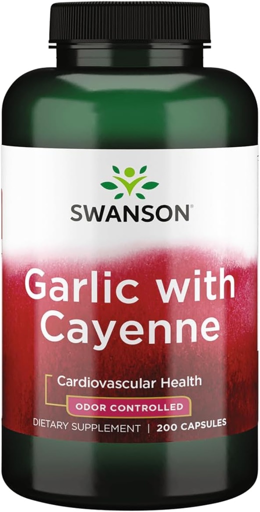 Swanson Garlic with Cayenne 200 Capsules