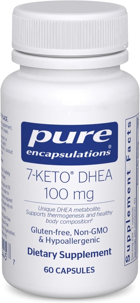 純粋なカプセル封入 7-Keto DHEA 100 mg | サーモジェネシスと健康な体組成をサポートするユニークなDHEAメタボライトサプリメント* | 60カプセル