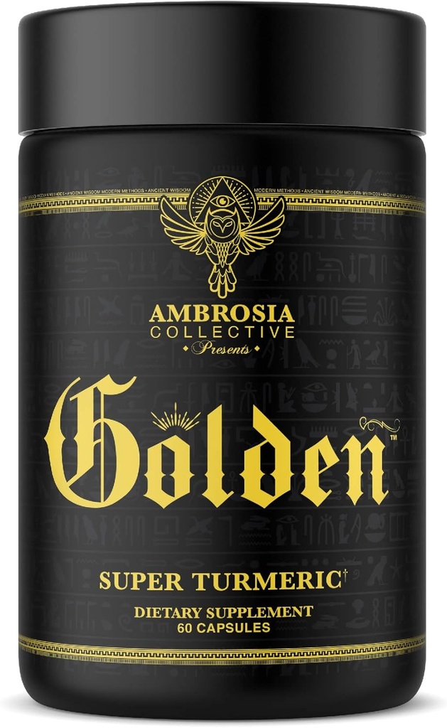 Ambrosia Golden Super Turmeric | Bioavailable Curcumin | Support Healthy Gut & Brain Health | Joint Support | 765mg of Active Curcuminoids | 60 Veggie Capsules (30 Day Supply)