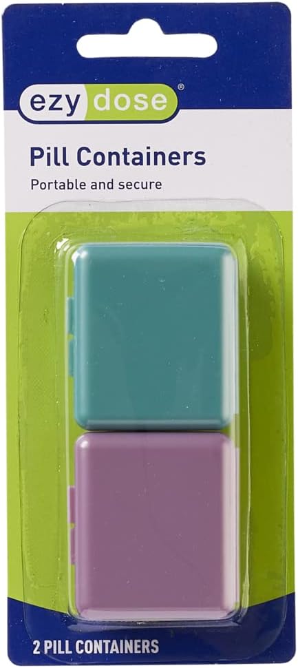 EZY DOSEの毎日の旅行ポケット薬の丸薬の丸薬のオルガナイザー、小さいビタミンのオルガナイザー、密集した薬の容器、旅行友好的、携帯用丸薬箱、色5月Vary、2パック、BPAは放します