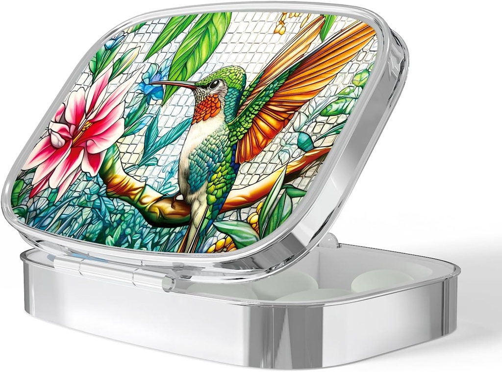 Pill Box-2 Compartmentの小型及びPurseの単一の丸薬のキャリアの丸薬の魚油を握り、BPA-Free (Hummingbird)を補うために携帯用小さい丸薬の場合