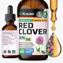 BIO KRAUTERレッドクローバーチン - レッドクローバーエキス - 女性のサポートのための液体サプリメント - アルコールと砂糖無料 - ビーガンドロップ2 Fl.Oz.