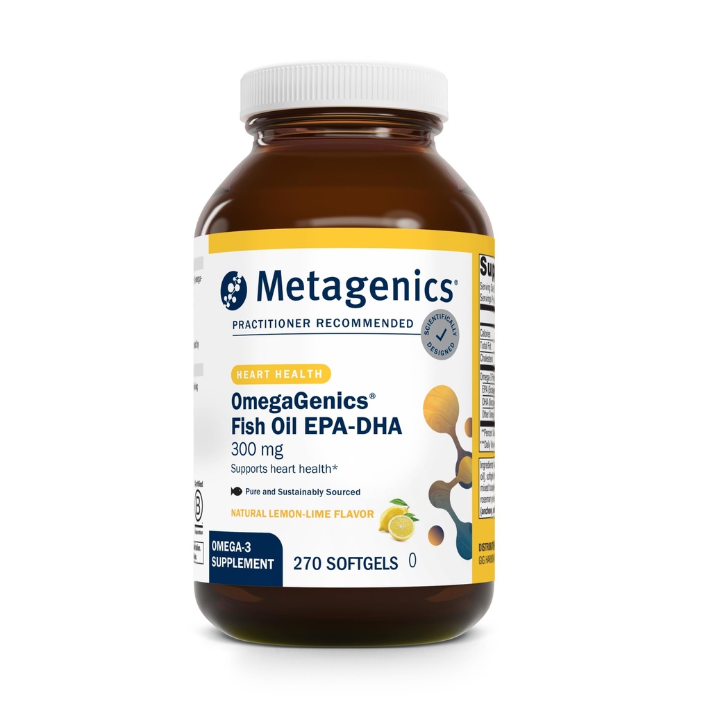 Metagenics OmegaGenicsの魚油EPA-DHA 300-180 mg EPA及びSoftgelごとの120のmg DHA -サポート中心、頭脳、目、接合箇所及び免疫の健康* -非GMOのグルテンフリー- GMPによって証明される設備- 270 Softgels