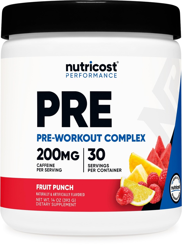 Nutricostプレワークアウトコンプレックスパウダー(30サービング、フルーツパンチ) - ベータアラニン、タウリン&アミノ酸