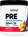 Nutricostプレワークアウトコンプレックスパウダー(30サービング、フルーツパンチ) - ベータアラニン、タウリン&アミノ酸
