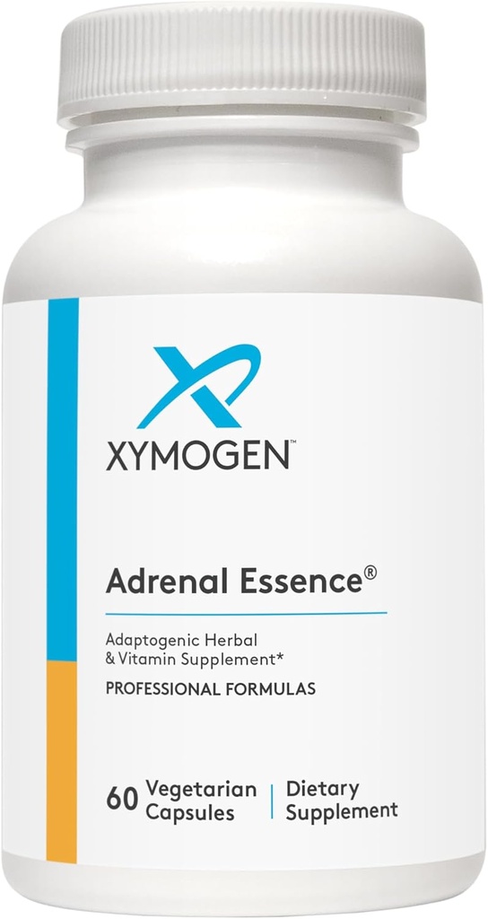 XYMOGEN Adrenal Essence - Adrenal Support with Adaptogenic Herbs (Cordyceps, Rhodiola Extract, Ginseng) + B Vitamins - Helps Support Healthy Energy Levels and Healthy Immune Function (60 Capsules)