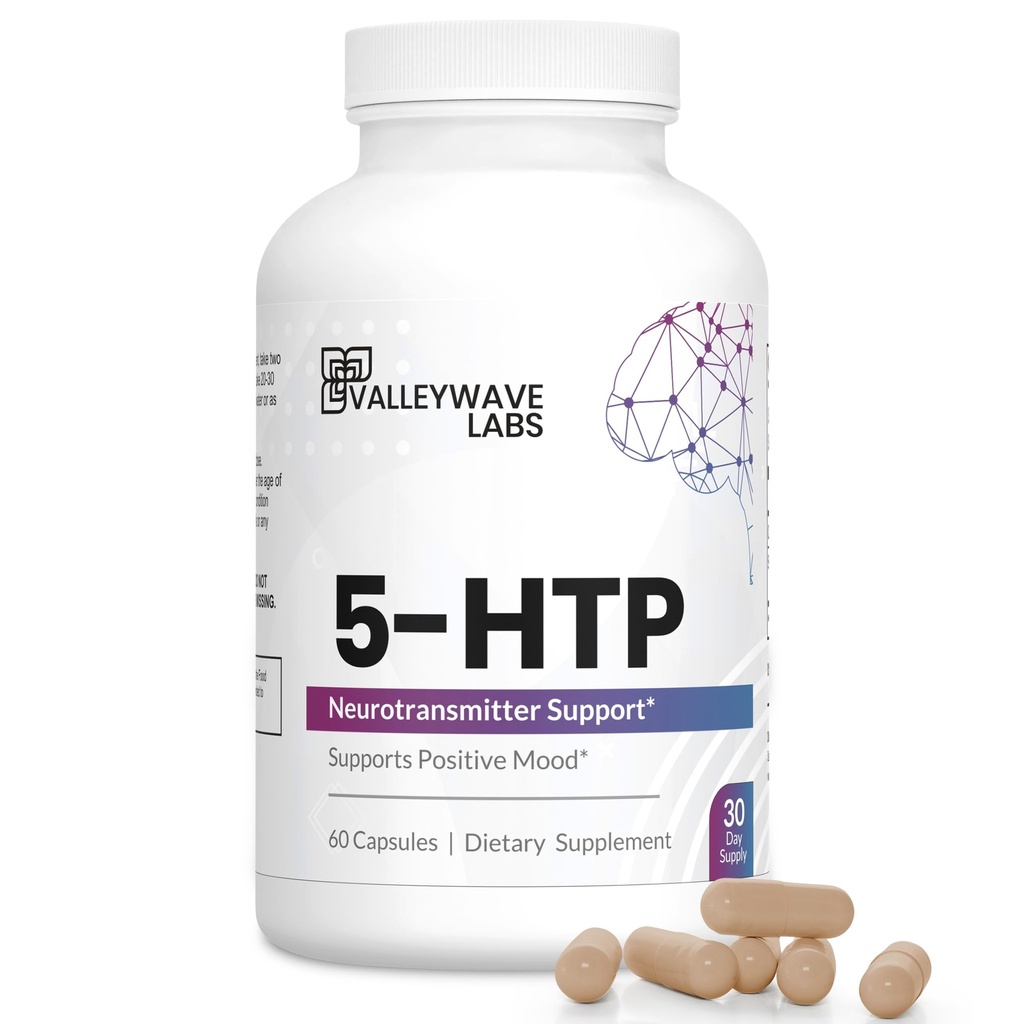 5-HTP - 200mg 5HTPサプリメント(5-Hydroxytryptophan)は、気分プラス睡眠をサポート*、ストレスリリーフ*、60カプセル - 30日の供給、米国製