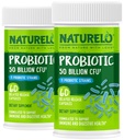 消化器の健康のためのNATURELOのプロバイオティクス - 50ビリオンCFU、11の緊張、毎日の使用の補足 - 免疫システム、遅れた解放、冷却装置、60のベジタリアンのカプセル(パッケージ2)