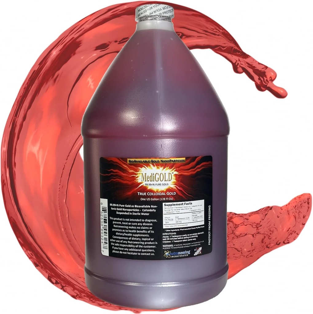 True colloidal Gold - 1 U.S. Gallon in BPA Free Plastic jug