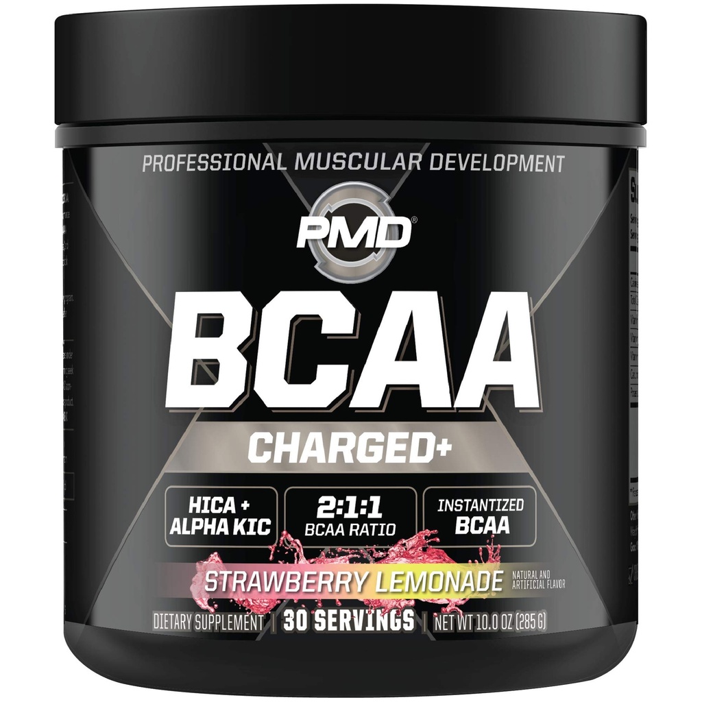 PMDスポーツBCAAは、パフォーマンス、回復、耐久性、および水分補給のためにアミノ酸ドリンクミックスをチャージ - ワークアウトと毎日のエネルギーのための筋肉機能を増やす - イチゴレモネード(30のサービング)