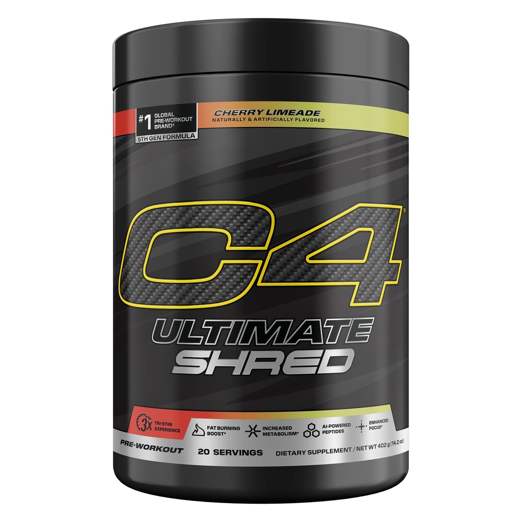 Cellucor C4究極のシュレッドプレワークアウトパウダー、Cayenne Extract + 300mgカフェイン + ティークリン + ダイナミン - チェリーリメード、20サービング