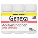 Genexaのきれいなアセトアミノフェン500mgの余分強さ、染料の自由な苦痛Relieverの熱心な減力剤、0%の人工的な添加物、大人のための痛みの薬、頭痛、腰痛、マイナー関節炎の苦痛、300のタブレットを取り除きます