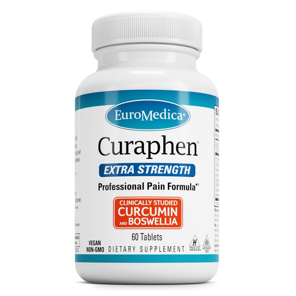 健康な循環サポートのためのEuroMedica Curaphenの余分強さ-クルクミン及びボスウェリアの補足-接合箇所、筋肉健康及びendorphinの生産を支えるTurmericの補足- 60のタブレット