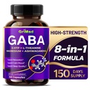 GriMed GABA 16,280mg - X15 5HTP、L-テアニン、マグネシウム、アシュワガンダ - リラックス&復元、サポート睡眠井戸 - 米国製(150カウント)