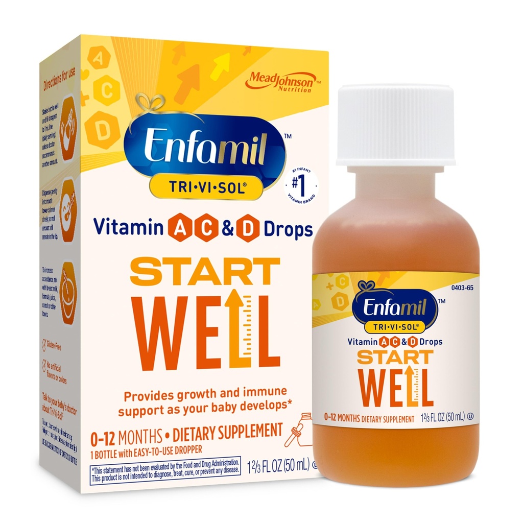 Enfamil Tri-Vi-Solインファントマルチビタミンドロップ、Babies、50mLボトル用の成長&免疫健康をサポート