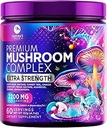 きのこの補足の粉2200mg - 有機ライオンのマネ、Reishi、Cordyceps、Chaga、トルコの尾のきのこのエキスの補足の記憶及び頭脳サポート- 60のサービングが付いている1つの複雑な方式の粉11