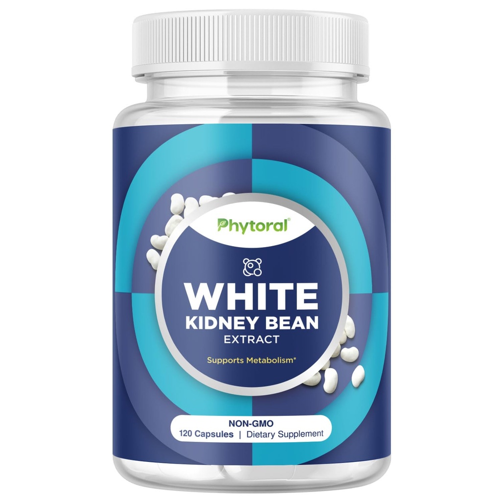 Phytoralホワイト腎臓豆エキスカラブブブブロッカー - メタボリズムブーストとStarchy食品のEaseカロリーのための白い腎臓豆サプリメント - 炭水化物コントロールサプリメント - 120カプセル